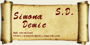 Simona Demić vizit kartica